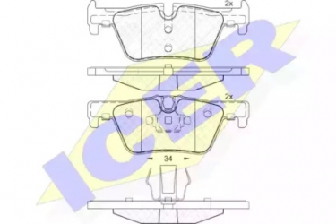 Колодки тормозные, задние