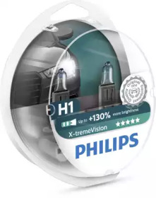Лампа H1 Philips X-treme Vision +130% 2шт.