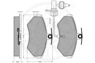 Колодки тормозные, передние